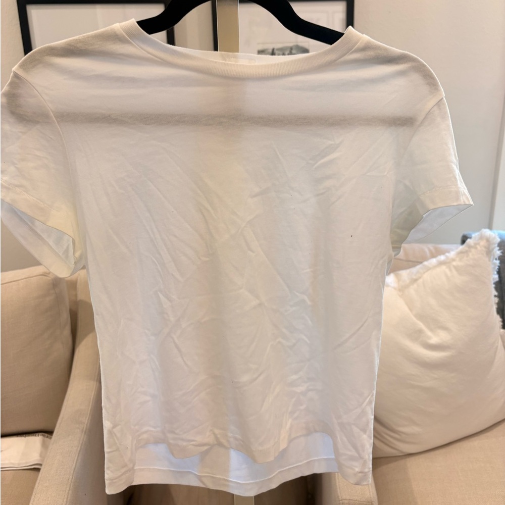 SKIMS White Short Sleeve Crew Tee - Classic Minimal